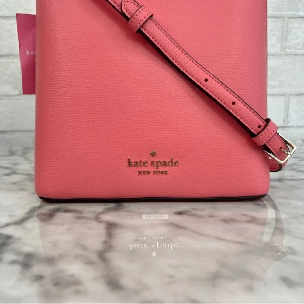 Kate Spade Darcy Bucket Bag & Small Zip Card Case Wallet In Peach Nectar Pink - Picture 3 of 15